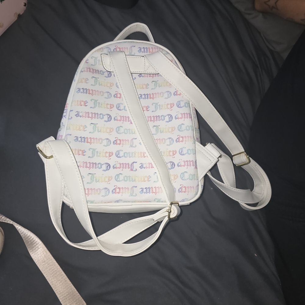 Juicy Couture Multicolor Logo White Backpack